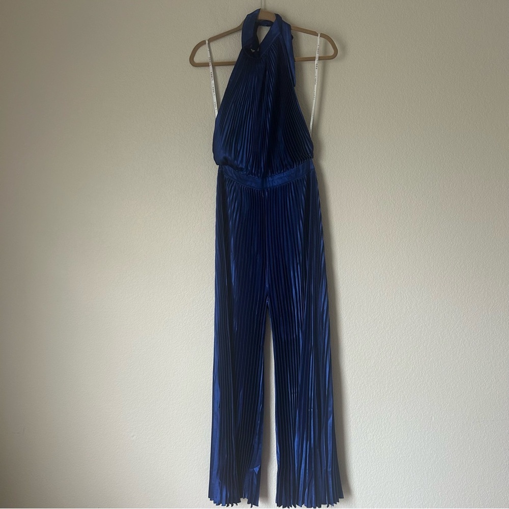 NWT L'IDÉE Cinema Low-Back Jumpsuit in Regal Blue *Flaw* - Picture 3 of 9